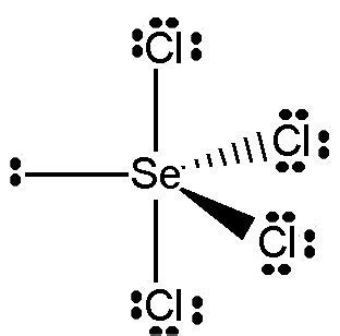 Oct 17, 2021 · SeCl₄ is a covalent compound formed by the combination of selenium and chlorine. Selenium contains 6 valence electrons in 4s and 4p orbitals. The electron in the 4s orbital is unpaired. The one paired electron in the p-orbital excites to the vacant d-orbitals and form a sp3d hybridization. These 4 unpaired electrons pairs with the electrons ... 